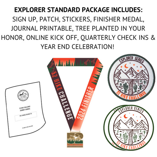 2024 Sign Up + 52 Hike Challenge Explorer Series Standard Package