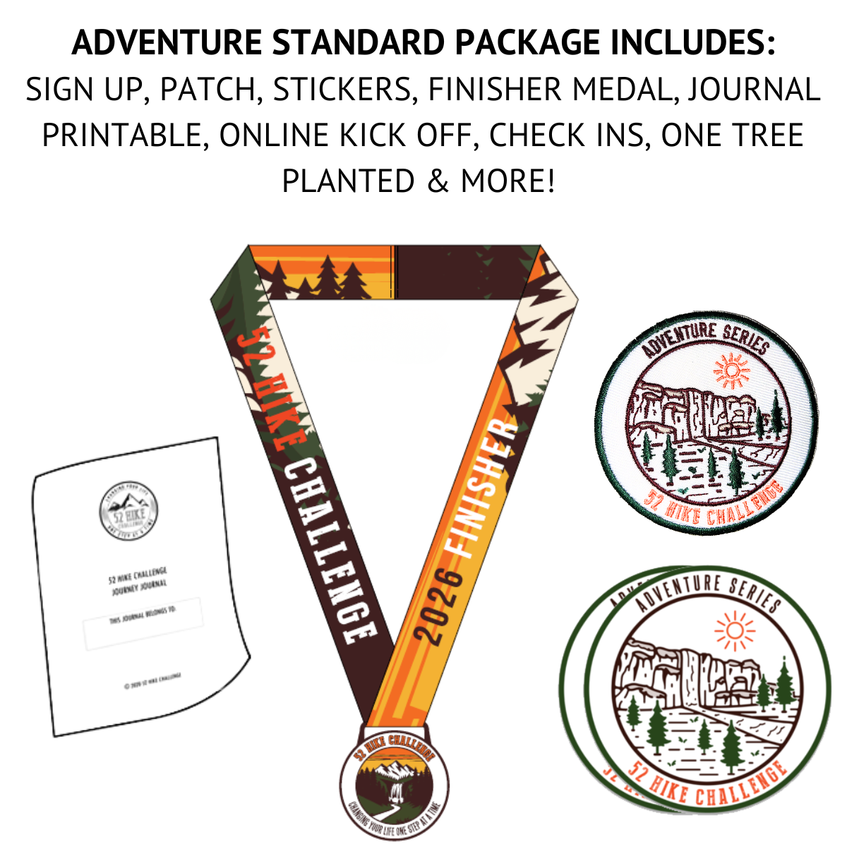 52 Hike Challenge Adventure Series Sign Up & Standard Package