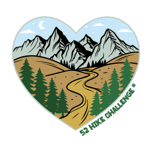 52 Hike Challenge Mountain Heart Sticker