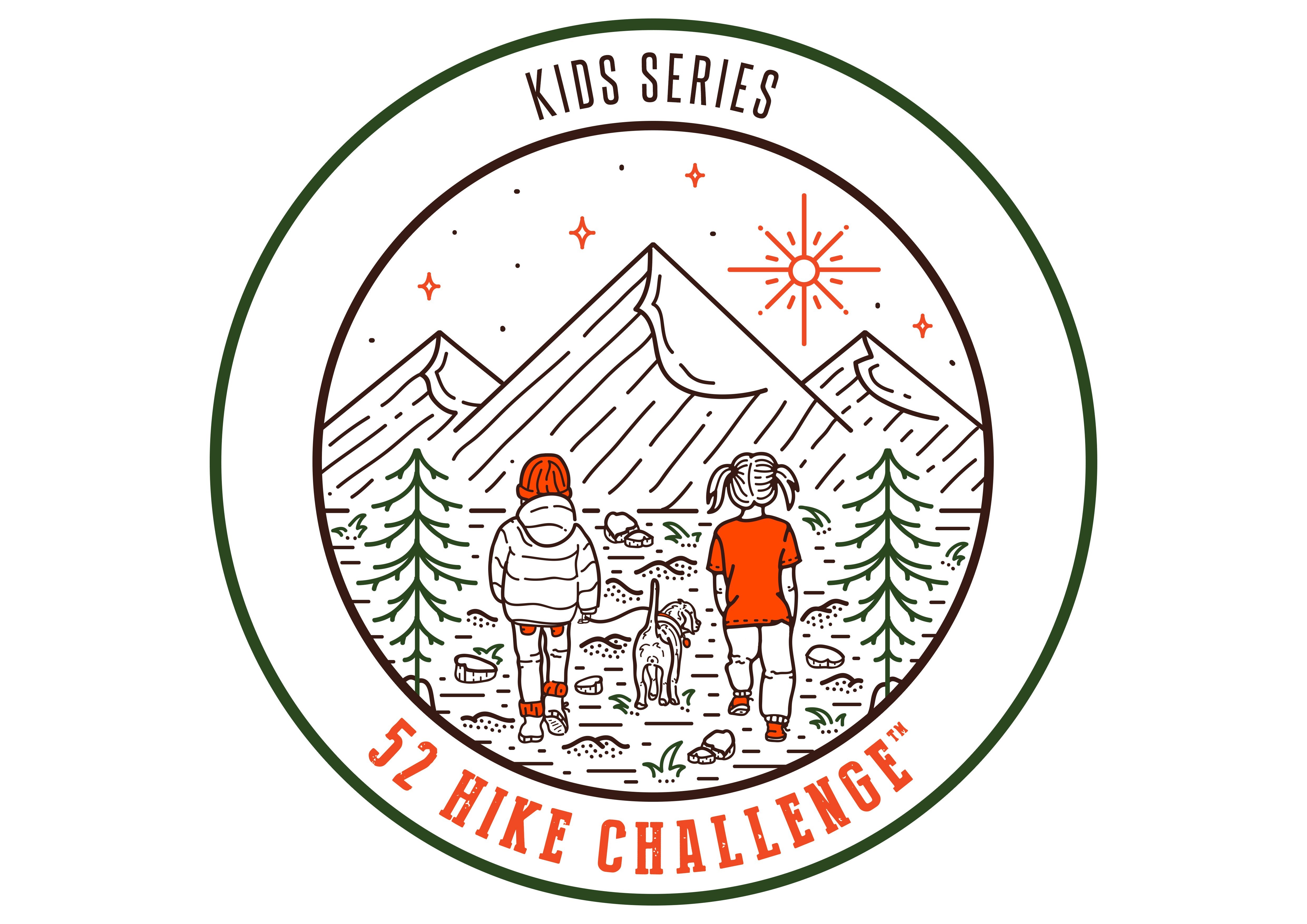 52 Hike Challenge Kids Series Stickers + Patch Bundle