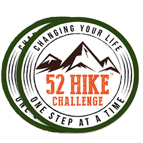 52 Hike Challenge Logo Stickers + Patch Bundle