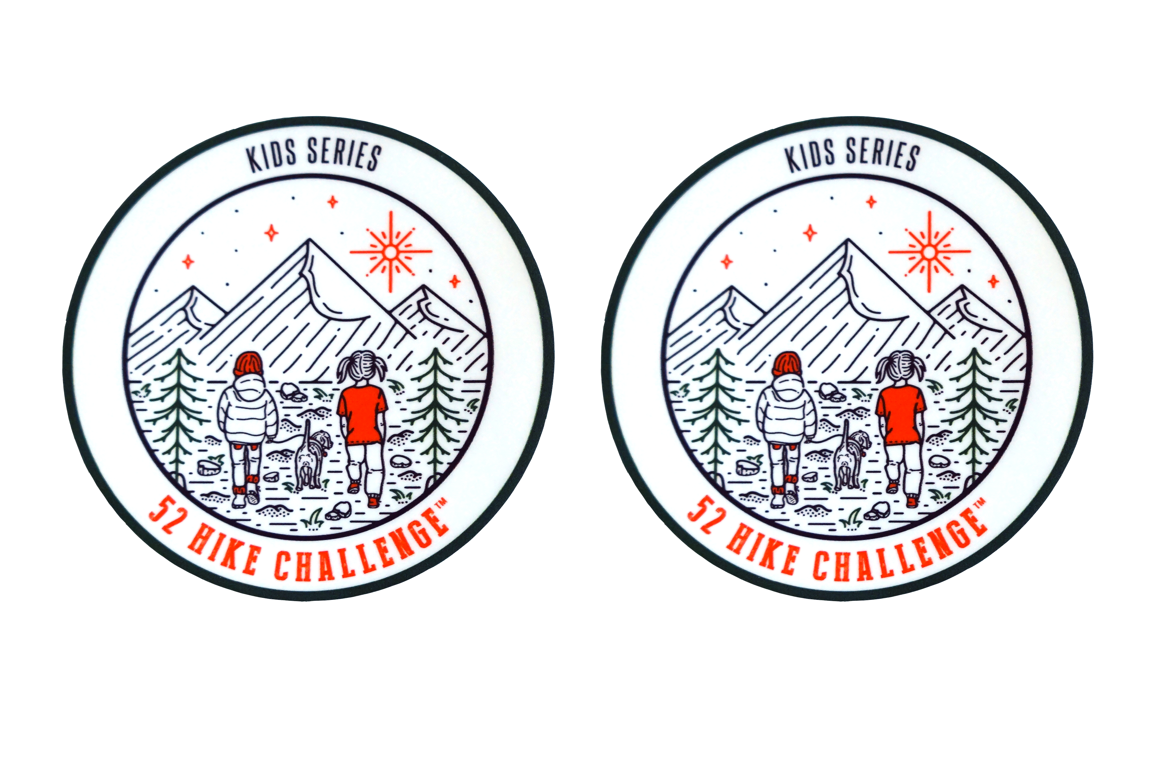 52 Hike Challenge Kids Series Stickers + Patch Bundle