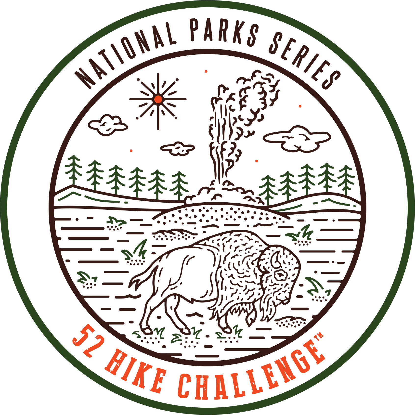 52 Hike Challenge National Parks Series Stickers + Patch Bundle
