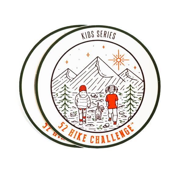 52 Hike Challenge Kids Series Stickers + Patch Bundle