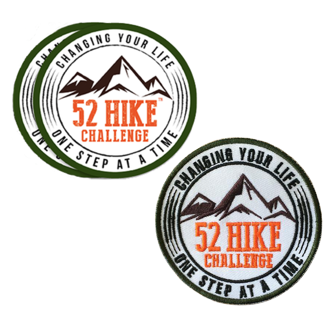 52 Hike Challenge Logo Stickers + Patch Bundle