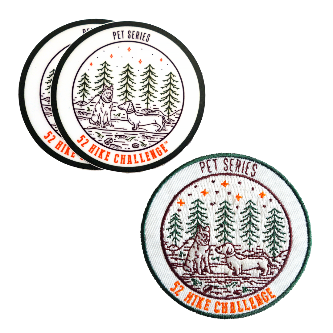 52 Hike Challenge Pet Series Stickers + Patch Bundle